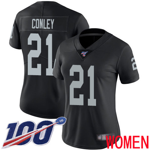 Oakland Raiders Limited Black Women Gareon Conley Home Jersey NFL Football 21 100th Season Vapor Jersey
